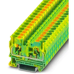 Protective conductor terminal, push-in connection, 0.5-10 mm², 2 pole, 8 kV, yellow/green, 3211822