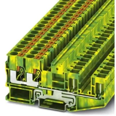Protective conductor terminal, push-in connection, 0.5-10 mm², 4 pole, 8 kV, yellow/green, 3061842 - 1