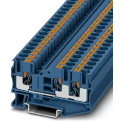 Through terminal block, push-in connection, 0.5-10 mm², 3 pole, 41 A, 8 kV, blue, 3211485