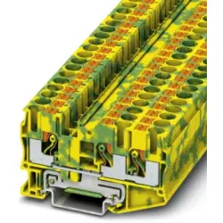 Protective conductor terminal, push-in connection, 0.5-10 mm², 3 pole, 8 kV, yellow/green, 3211498