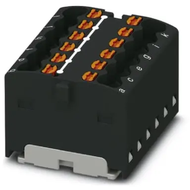 Distribution block, push-in connection, 0.14-2.5 mm², 12 pole, 17.5 A, 6 kV, black, 3002782 - 1