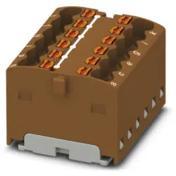 Distribution block, push-in connection, 0.14-2.5 mm², 12 pole, 17.5 A, 6 kV, brown, 3002776