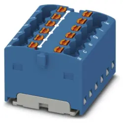 Distribution block, push-in connection, 0.14-2.5 mm², 12 pole, 17.5 A, 6 kV, blue, 3002763