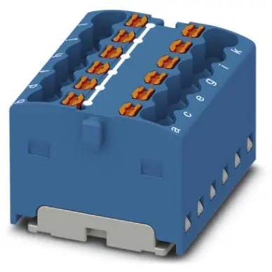 Distribution block, push-in connection, 0.14-2.5 mm², 12 pole, 17.5 A, 6 kV, blue, 3002763 - 1