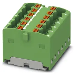 Distribution block, push-in connection, 0.14-2.5 mm², 12 pole, 17.5 A, 6 kV, green, 3002772