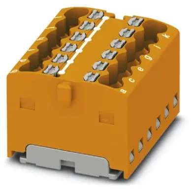 Distribution block, push-in connection, 0.14-2.5 mm², 12 pole, 17.5 A, 6 kV, orange, 3002793 - 1