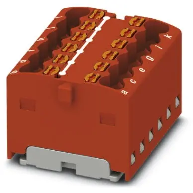 Distribution block, push-in connection, 0.14-2.5 mm², 12 pole, 17.5 A, 6 kV, red, 3002766 - 1