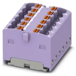 Distribution block, push-in connection, 0.14-2.5 mm², 12 pole, 17.5 A, 6 kV, purple, 3002785