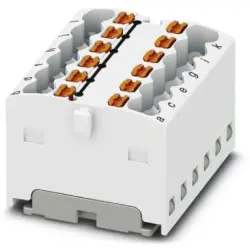Distribution block, push-in connection, 0.14-2.5 mm², 12 pole, 17.5 A, 6 kV, white, 3002779