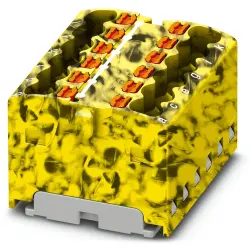Distribution block, push-in connection, 0.14-2.5 mm², 12 pole, 17.5 A, 6 kV, yellow/black, 3002796
