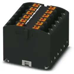 Distribution block, push-in connection, 0.14-4.0 mm², 12 pole, 24 A, 6 kV, black, 3273300