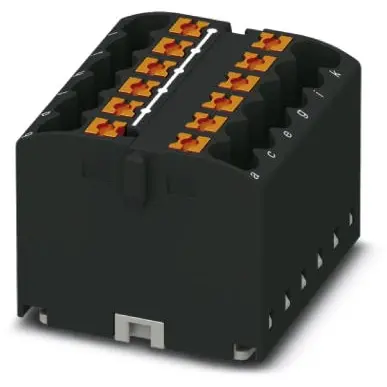 Distribution block, push-in connection, 0.14-4.0 mm², 12 pole, 24 A, 6 kV, black, 3273300 - 1