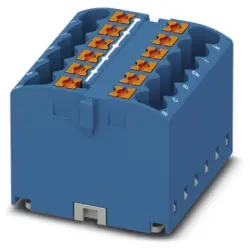 Distribution block, push-in connection, 0.14-4.0 mm², 12 pole, 24 A, 6 kV, blue, 3273288