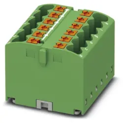 Distribution block, push-in connection, 0.14-4.0 mm², 12 pole, 24 A, 6 kV, green, 3273294