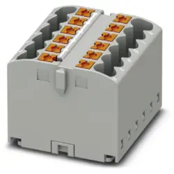 Distribution block, push-in connection, 0.14-4.0 mm², 12 pole, 24 A, 6 kV, gray, 3273286