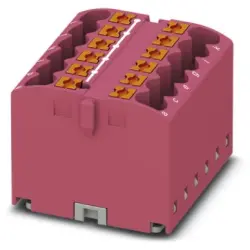 Distribution block, push-in connection, 0.14-4.0 mm², 12 pole, 24 A, 6 kV, pink, 3273303