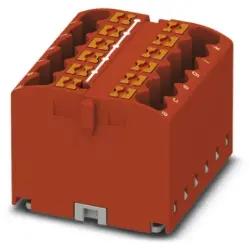 Distribution block, push-in connection, 0.14-4.0 mm², 12 pole, 24 A, 6 kV, red, 3273290