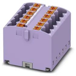 Distribution block, push-in connection, 0.14-4.0 mm², 12 pole, 24 A, 6 kV, purple, 3273302