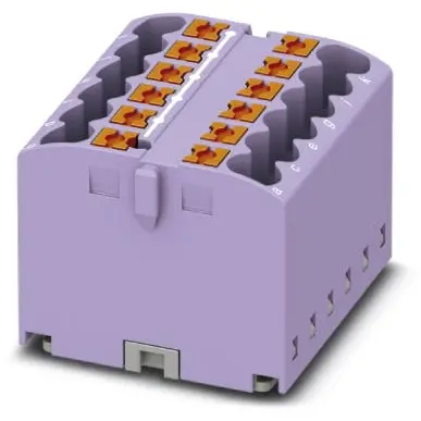 Distribution block, push-in connection, 0.14-4.0 mm², 12 pole, 24 A, 6 kV, purple, 3273302 - 1