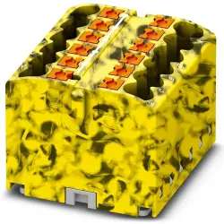 Distribution block, push-in connection, 0.14-4.0 mm², 12 pole, 24 A, 6 kV, yellow/black, 3273306
