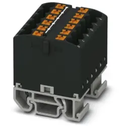 Distribution block, push-in connection, 0.14-4.0 mm², 12 pole, 24 A, 8 kV, black, 3274136