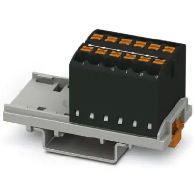 Distribution block, push-in connection, 0.14-4.0 mm², 12 pole, 24 A, 8 kV, black, 3273036 - 1