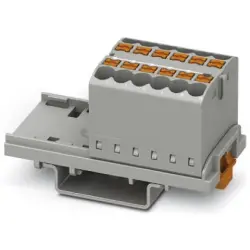 Distribution block, push-in connection, 0.14-4.0 mm², 12 pole, 24 A, 8 kV, gray, 3273022
