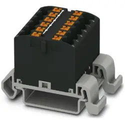 Distribution block, push-in connection, 0.14-4.0 mm², 12 pole, 24 A, 8 kV, black, 3273168