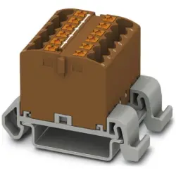 Distribution block, push-in connection, 0.14-4.0 mm², 12 pole, 24 A, 8 kV, brown, 3273164