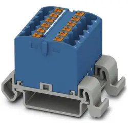 Distribution block, push-in connection, 0.14-4.0 mm², 12 pole, 24 A, 8 kV, blue, 3273156