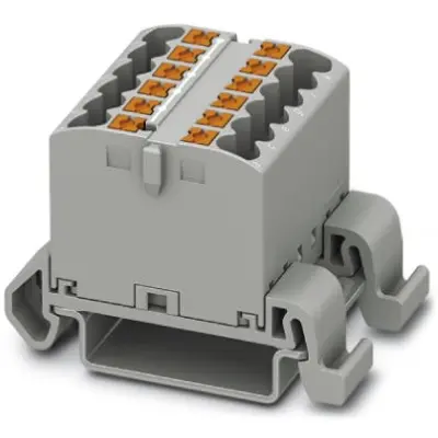 Distribution block, push-in connection, 0.14-4.0 mm², 12 pole, 24 A, 8 kV, gray, 3273154 - 1