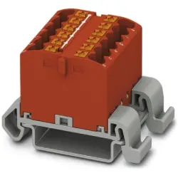 Distribution block, push-in connection, 0.14-4.0 mm², 12 pole, 24 A, 8 kV, red, 3273158