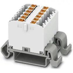 Distribution block, push-in connection, 0.14-4.0 mm², 12 pole, 24 A, 8 kV, white, 3273166