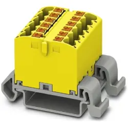 Distribution block, push-in connection, 0.14-4.0 mm², 12 pole, 24 A, 8 kV, yellow, 3273160