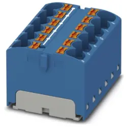 Distribution block, push-in connection, 0.2-6.0 mm², 12 pole, 32 A, 6 kV, blue, 3273814