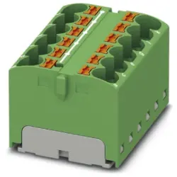 Distribution block, push-in connection, 0.2-6.0 mm², 12 pole, 32 A, 6 kV, green, 3273820
