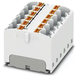 Distribution block, push-in connection, 0.2-6.0 mm², 12 pole, 32 A, 6 kV, white, 3273824