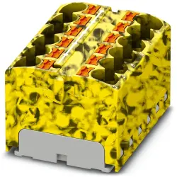 Distribution block, push-in connection, 0.2-6.0 mm², 12 pole, 32 A, 6 kV, yellow/black, 3273832