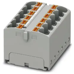 Distribution block, push-in connection, 0.2-6.0 mm², 12 pole, 32 A, 6 kV, gray, 3273944
