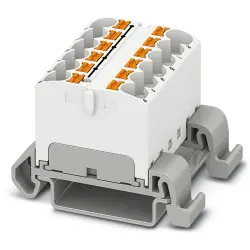 Distribution block, push-in connection, 0.2-6.0 mm², 12 pole, 32 A, 6 kV, white, 3273692