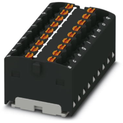 Distribution block, push-in connection, 0.14-2.5 mm², 17.5 A, 6 kV, black, 3002783