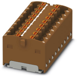 Distribution block, push-in connection, 0.14-2.5 mm², 2 pole, 17.5 A, 6 kV, brown, 3002777