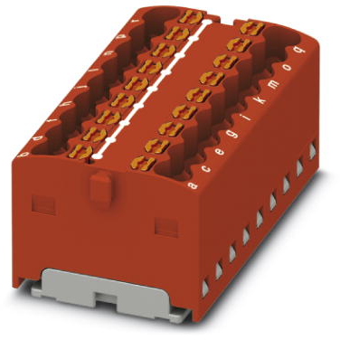 Distribution block, push-in connection, 0.14-2.5 mm², 17.5 A, 6 kV, red, 3002767 - 1