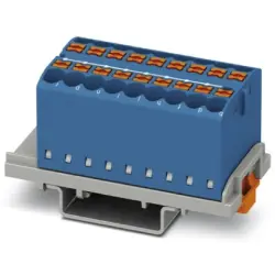 Distribution block, push-in connection, 0.14-4.0 mm², 18 pole, 24 A, 8 kV, blue, 3273046