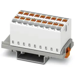 Distribution block, push-in connection, 0.14-4.0 mm², 18 pole, 24 A, 8 kV, white, 3273056