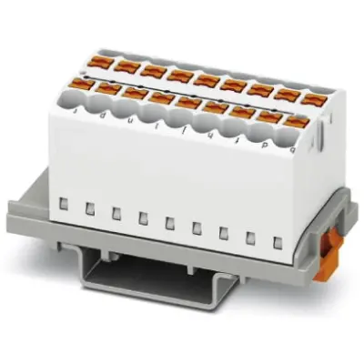 Distribution block, push-in connection, 0.14-4.0 mm², 18 pole, 24 A, 8 kV, white, 3273056 - 1