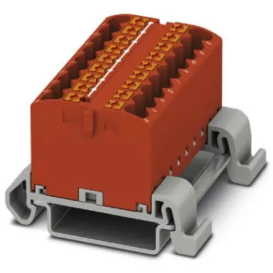 Distribution block, push-in connection, 0.14-4.0 mm², 18 pole, 24 A, 8 kV, red, 3273180 - 1