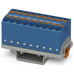 Distribution block, push-in connection, 0.2-6.0 mm², 18 pole, 32 A, 6 kV, blue, 3273572