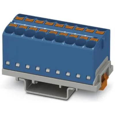 Distribution block, push-in connection, 0.2-6.0 mm², 18 pole, 32 A, 6 kV, blue, 3273572 - 1