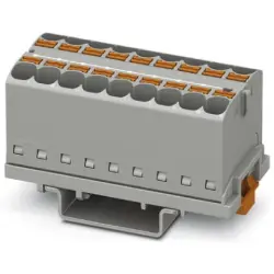Distribution block, push-in connection, 0.2-6.0 mm², 18 pole, 32 A, 6 kV, gray, 3273570